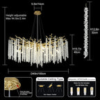 Snow Tree Branch Crystal Gold/Silver Chandelier for All Rooms 40''