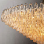 Murano Clear Glass Tiered Round Chandelier - Yami Lightings