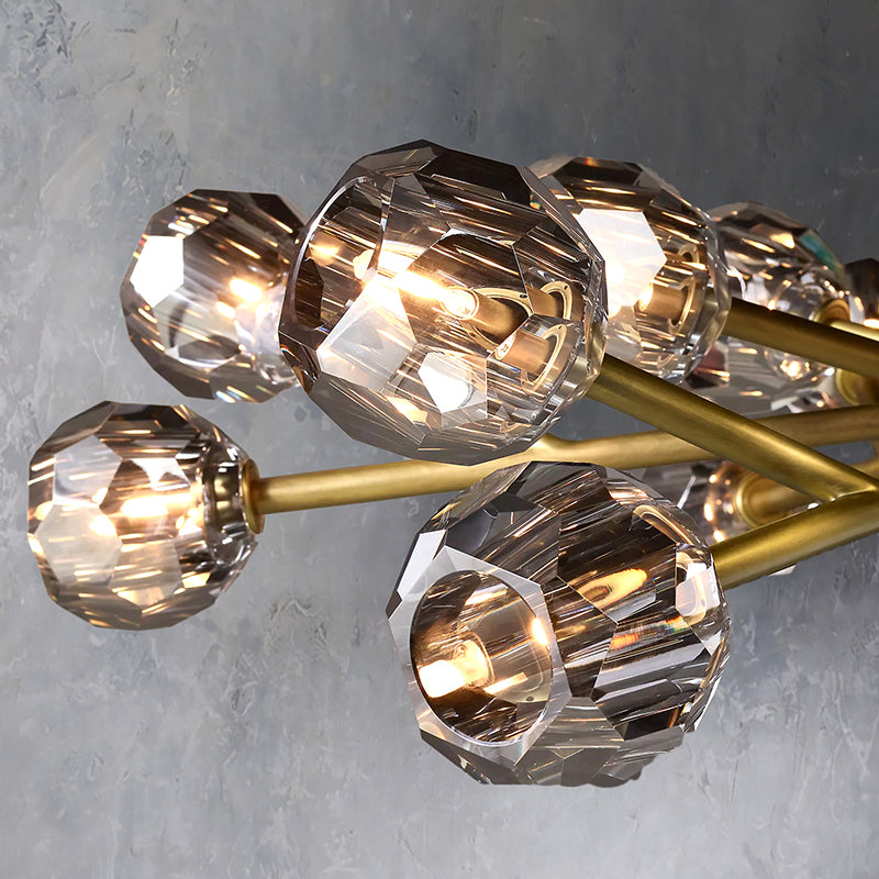 Belle De Crystal Ball Round Chandelier 36" - Yami Lightings