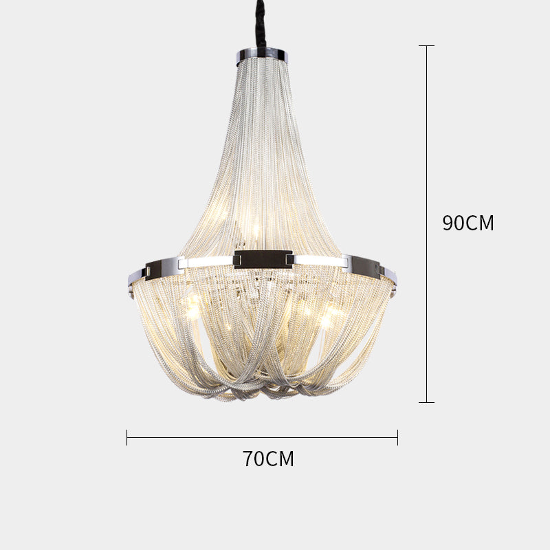 Eudora Luxury Aluminum Chain Tassel Chandelier - Yami Lightings