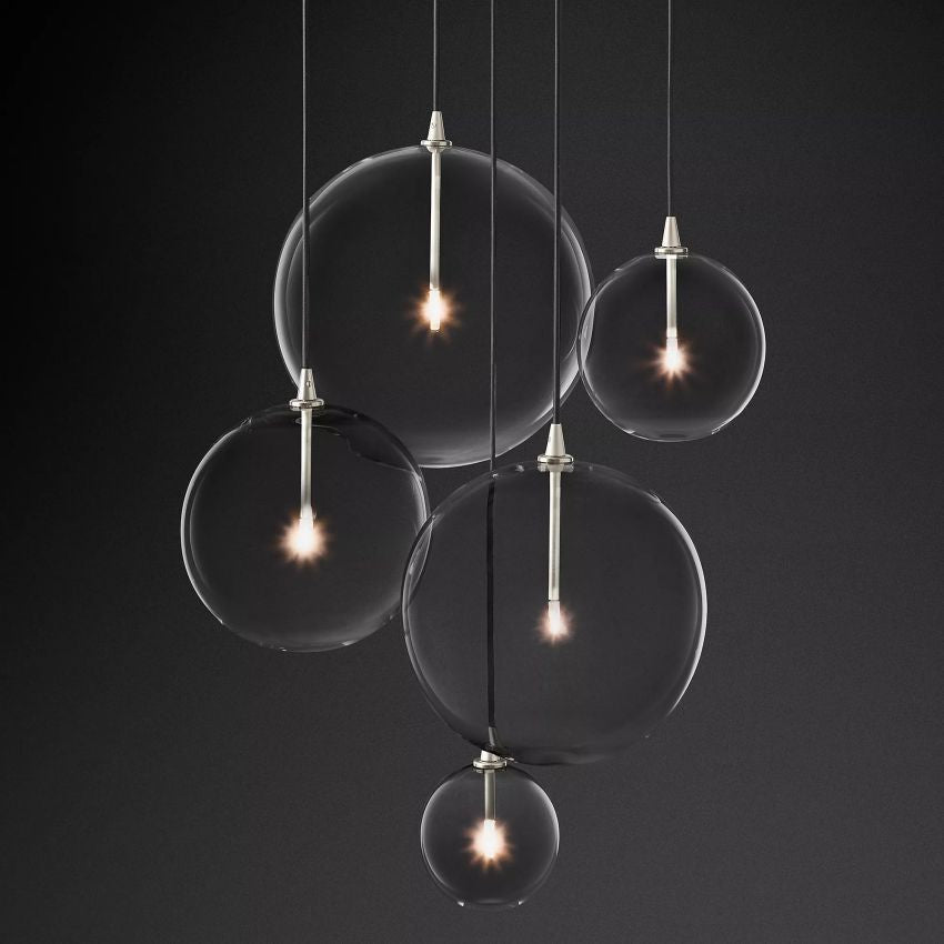 Glass Globe Moblie Cluster Chandelier 28" - Yami Lightings
