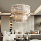 Marcia Glass TWO-TIER Round Chandelier D37" - Yami Lightings