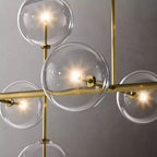 Glass Globe Moblie Linear Chandelier 72" - Yami Lightings