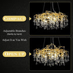 Doris Branch Gold Ring Crystal Chandelier - Yami Lightings