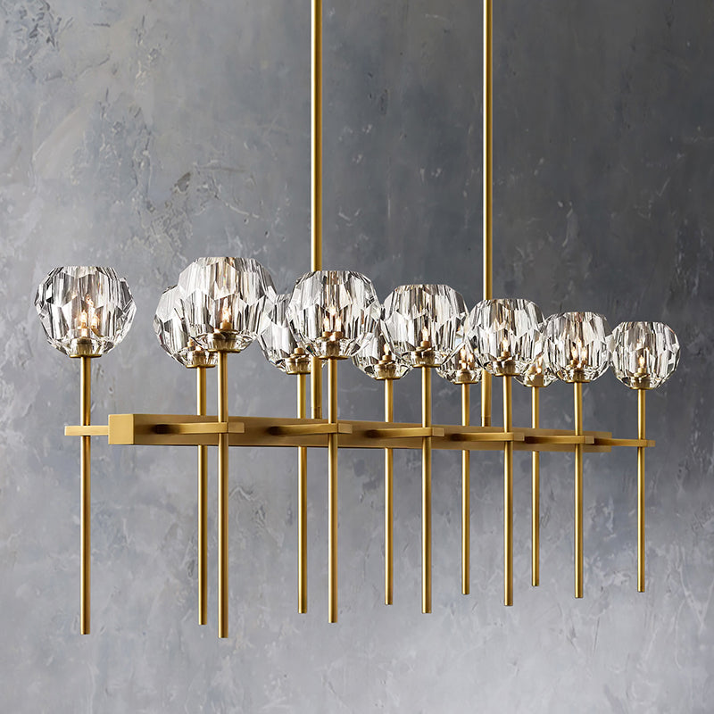 Belle De Crystal Double Linear Chandelier W 60" - Yami Lightings