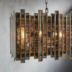 Layla Rectangular Antique Glass Chandelier 37" 49" 70"