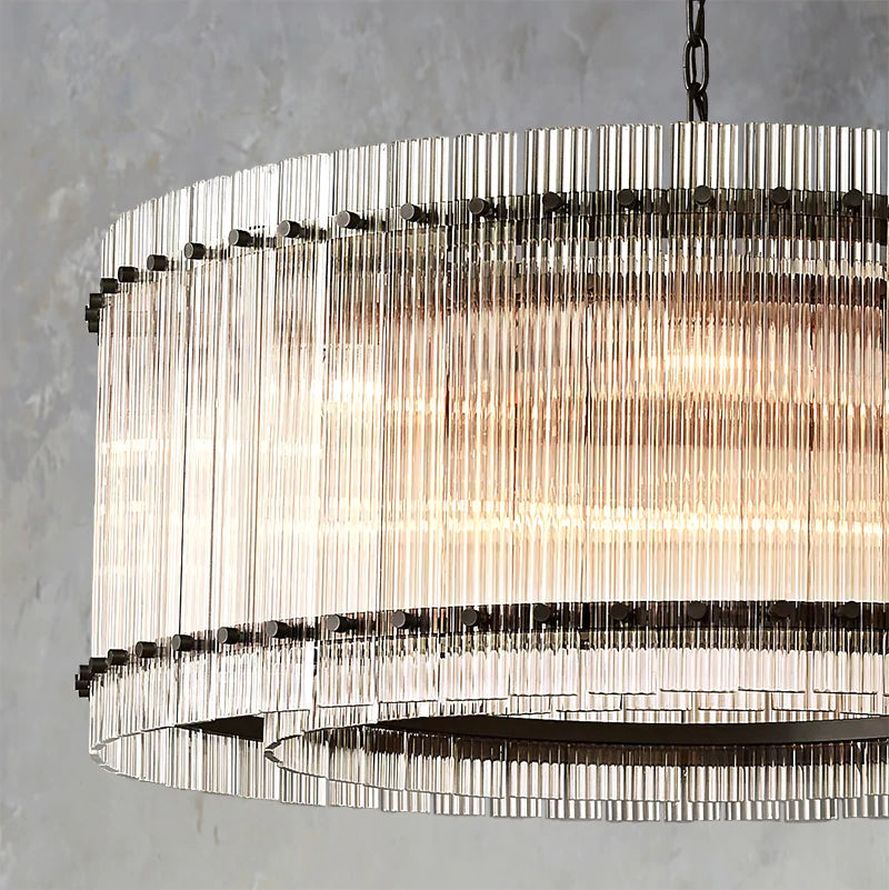 Marcia Glass Round Chandelier D37" - Yami Lightings