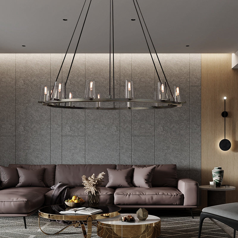 Penelope Modern Clear Glass Round Chandelier - Yami Lightings
