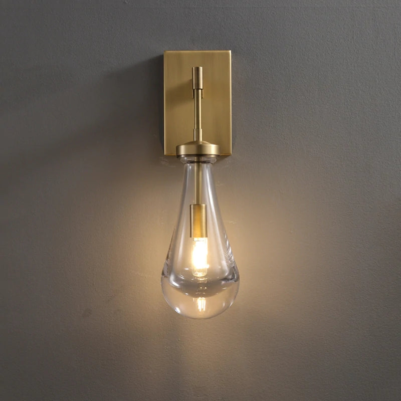 Raindrop Sconce VintageBrass - Yami Lightings