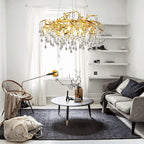 Doris Branch Gold Ring Crystal Chandelier - Yami Lightings