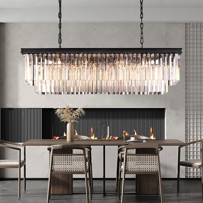 Modern Rectangular K9 Crystal Chandelier - Yami Lightings