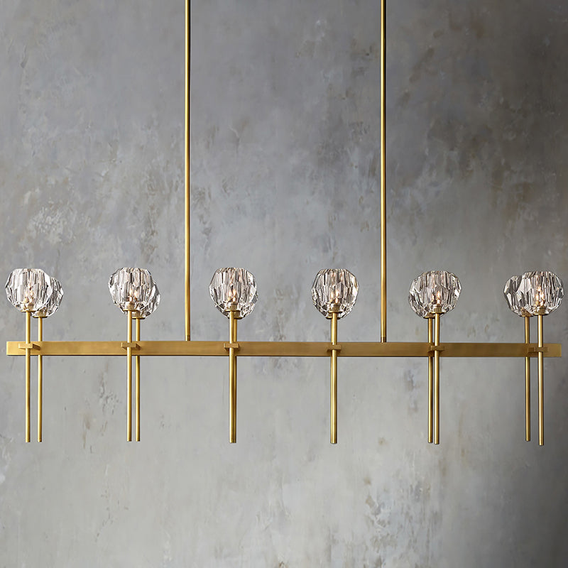 Belle De Crystal Double Linear Chandelier W 60" - Yami Lightings