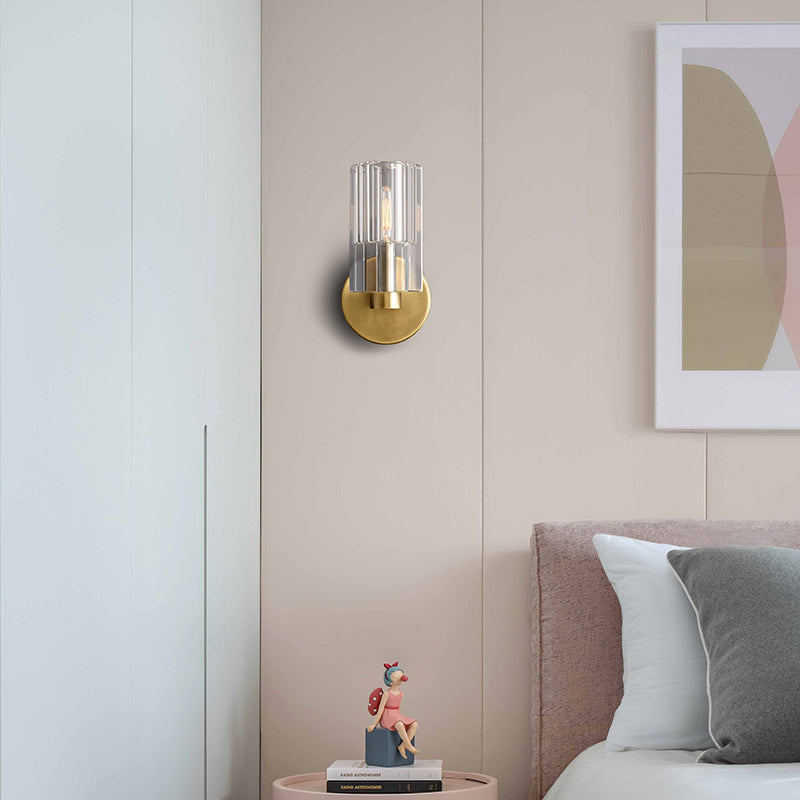 Industrial Crystal Glass Cup Wall Sconce - Yami Lightings