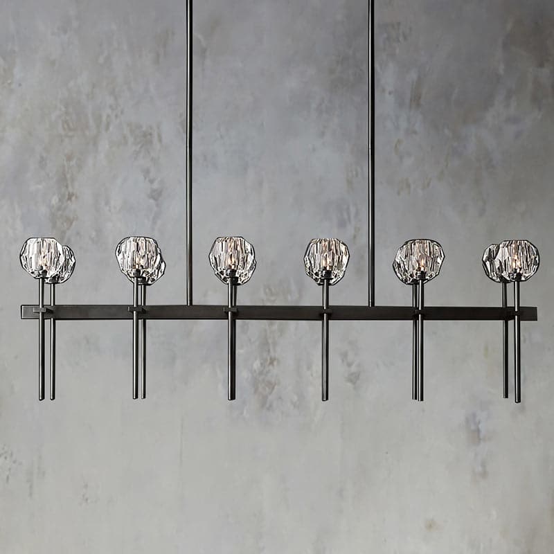 Belle De Crystal Double Linear Chandelier W 60" - Yami Lightings