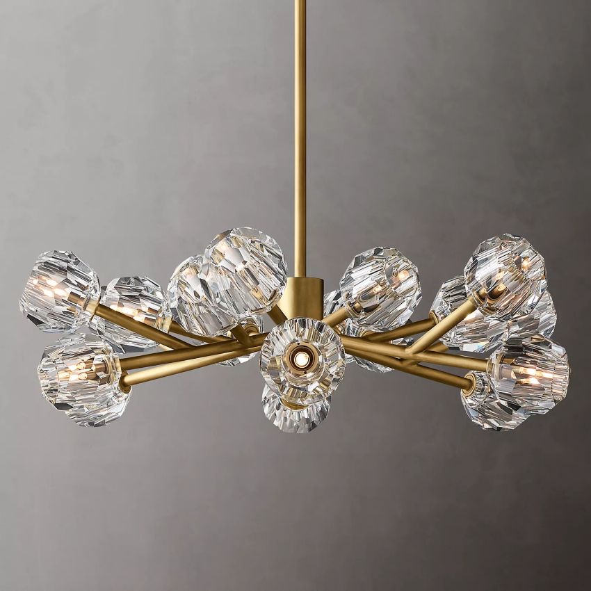 Belle De Crystal Ball Round Chandelier 36" - Yami Lightings