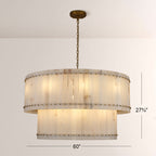 Mara Alabaster Round Tiered Chandelier 60"