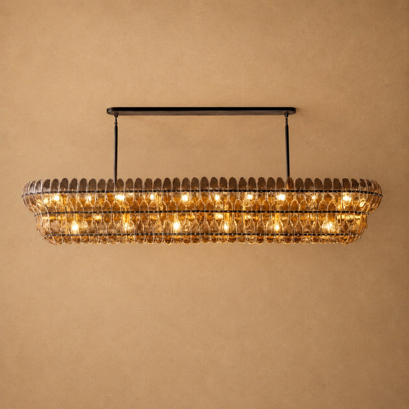 Alieence Smoke Glass Linear Chandelier
