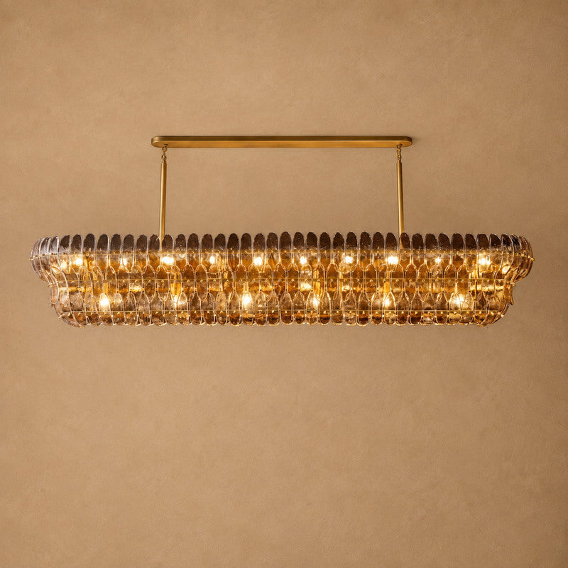 Alieence Smoke Glass Linear Chandelier