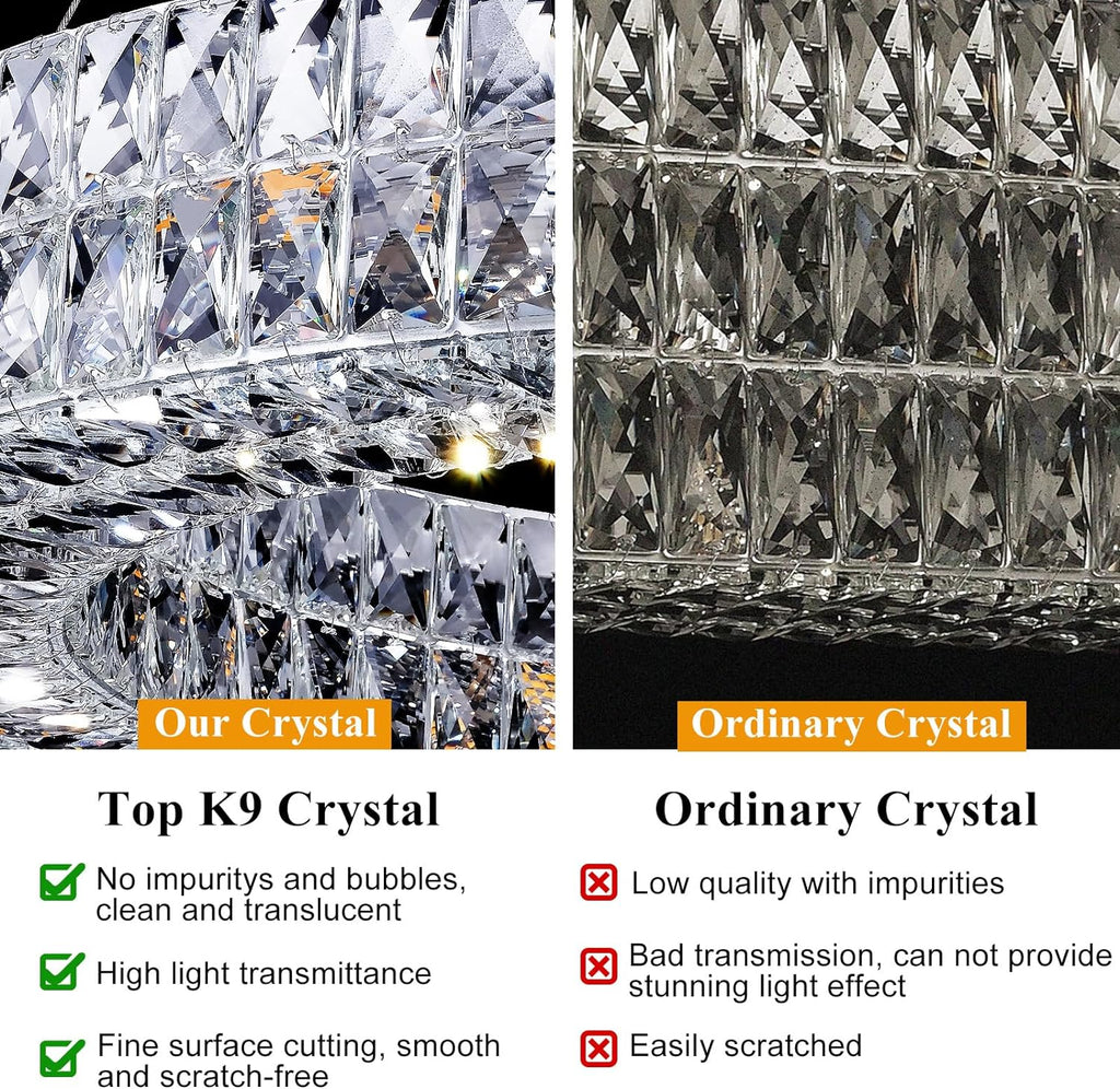 K9 Crystal Round/Rectangular Chandelier 32" 61"
