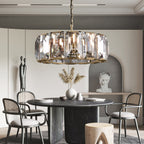 Faceted Crystal Glass Round Chandelier D31" - Yami Lightings