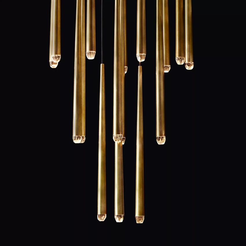 Artemis Round Tapered Tubular Chandelier 24" - Yami Lightings