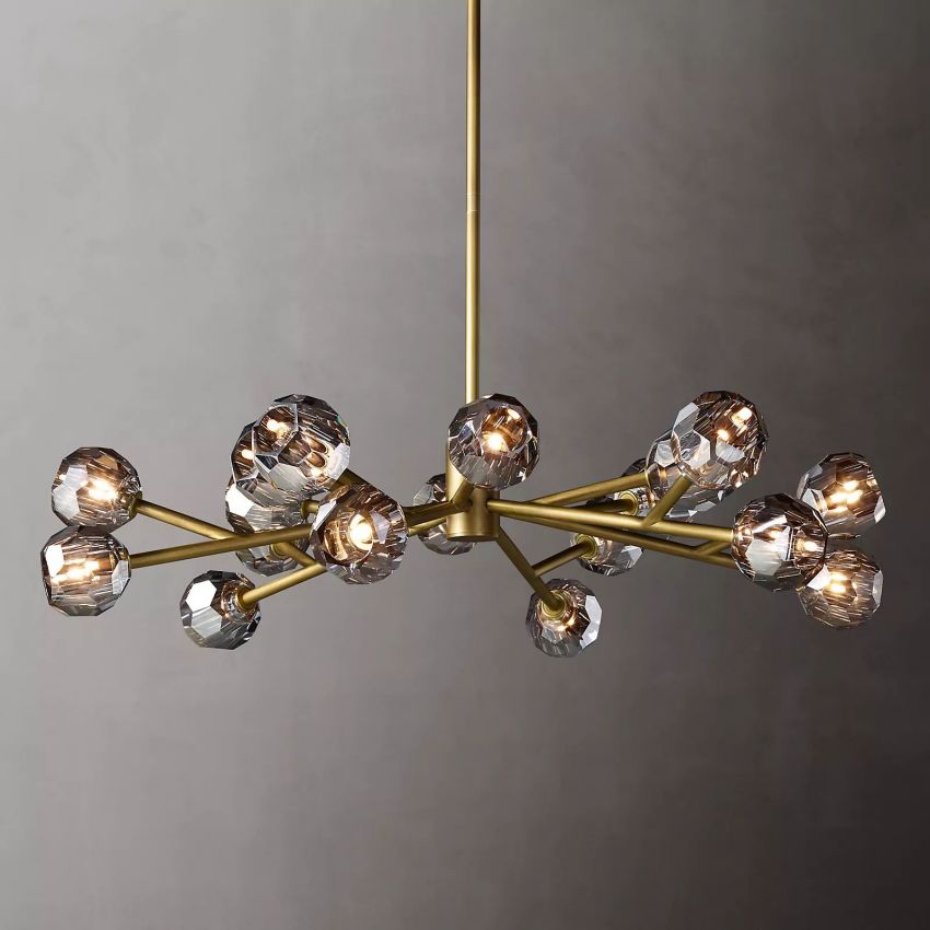 Belle De Crystal Ball Round Chandelier 48" - Yami Lightings