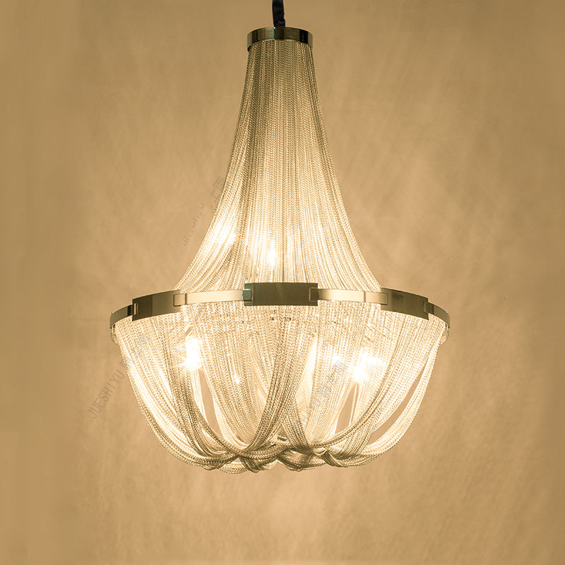 Eudora Luxury Aluminum Chain Tassel Chandelier - Yami Lightings