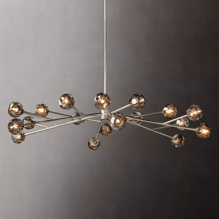 Belle De Crystal Ball Round Chandelier 72" - Yami Lightings