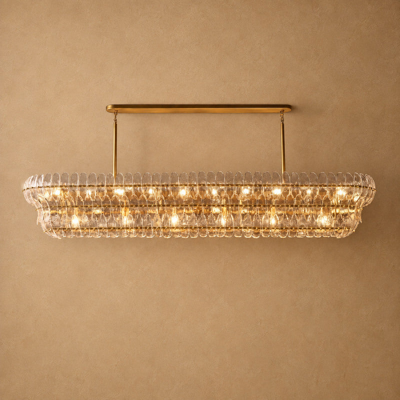 Alieence Clear Glass Linear Chandelier