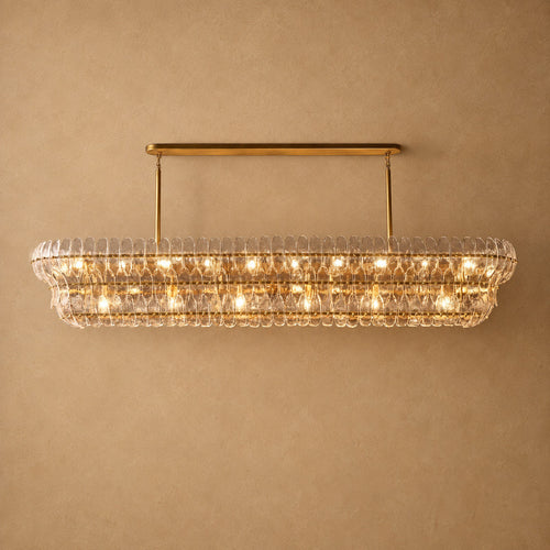 Alieence Clear Glass Linear Chandelier