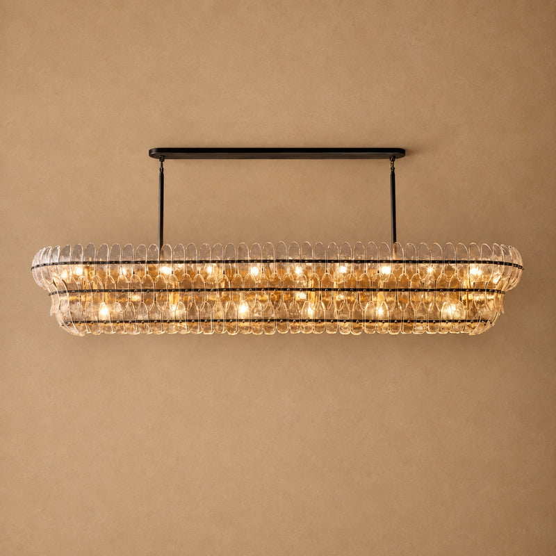 Alieence Clear Glass Linear Chandelier