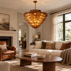 Alieence Smoke Glass Round Chandelier