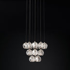Belle De Crystal Ball Round Cluster Chandelier 19" - Yami Lightings