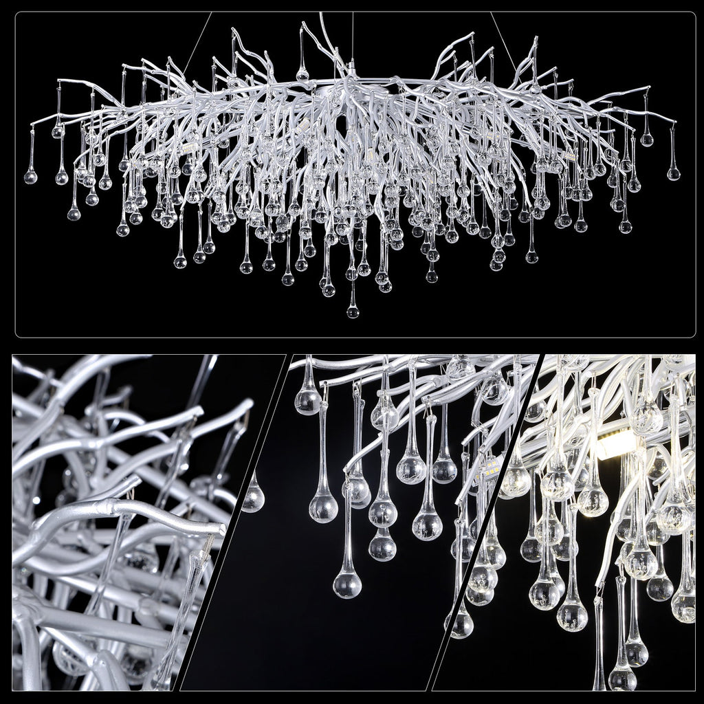 Doris Silver Branch Chandelier Light Fixture - Yami Lightings