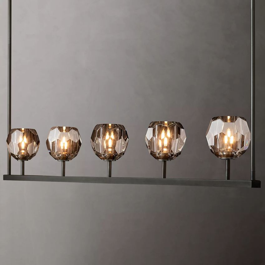 Belle De Crystal Linear Chandelier W 48" - Yami Lightings