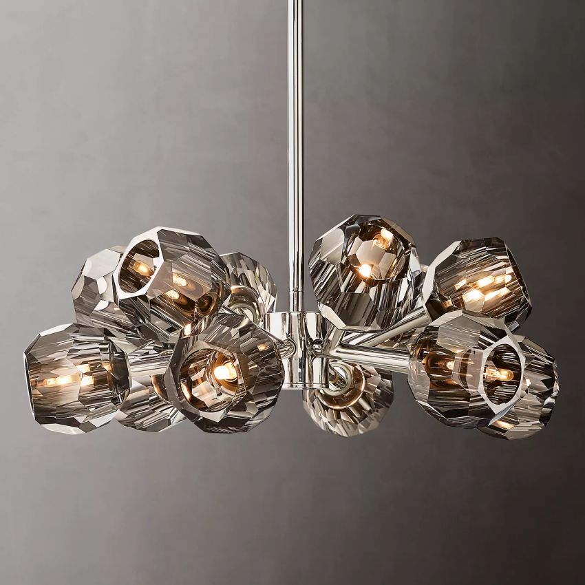 Belle De Crystal Ball Round Chandelier 24" - Yami Lightings