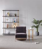 Thaddeus Genuine Brown Leather Accent Chair