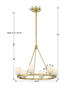 Aragon 6 Light Chandelier Alabaster