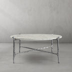 Thaddeus Round  Horn Marble Coffee Table & Side Table