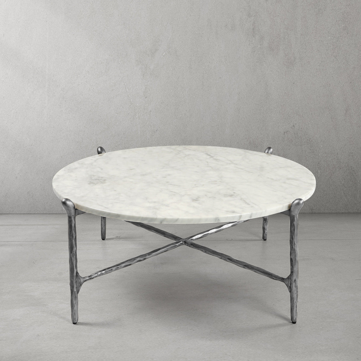 Thaddeus Round  Horn Marble Coffee Table & Side Table