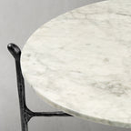 Thaddeus Round  Horn Marble Coffee Table & Side Table