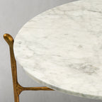 Thaddeus Round  Horn Marble Coffee Table & Side Table