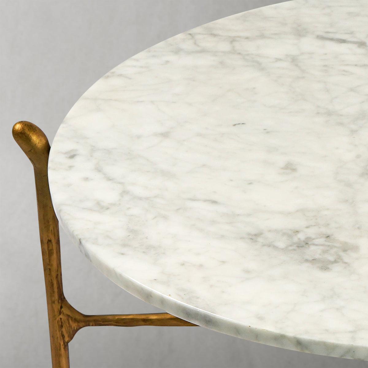 Thaddeus Round  Horn Marble Coffee Table & Side Table