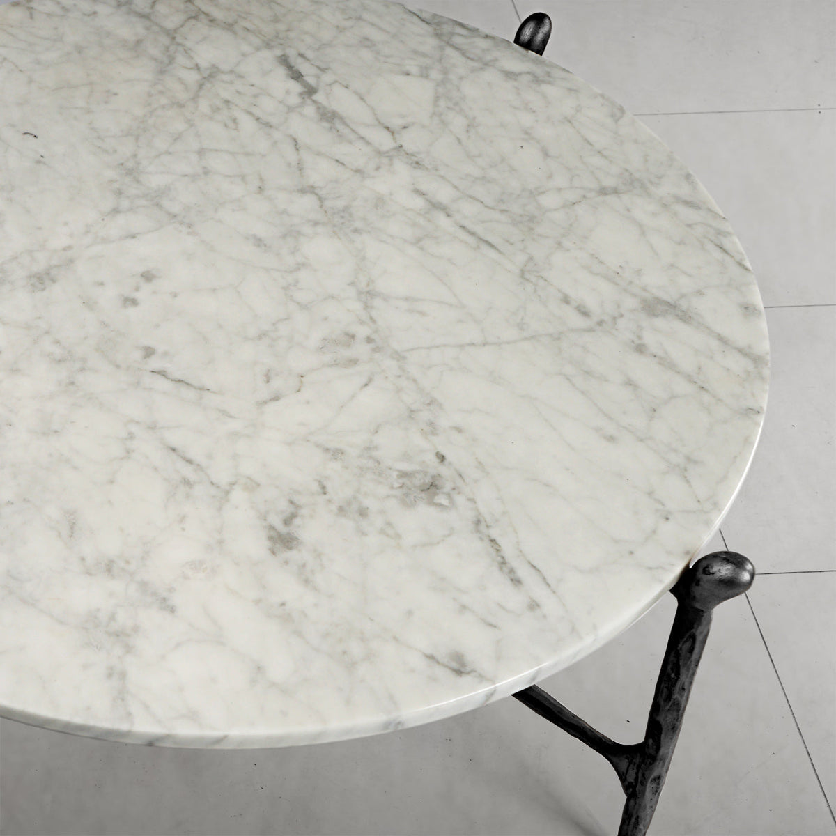 Thaddeus Round  Horn Marble Coffee Table & Side Table