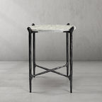 Thaddeus Round  Horn Marble Coffee Table & Side Table