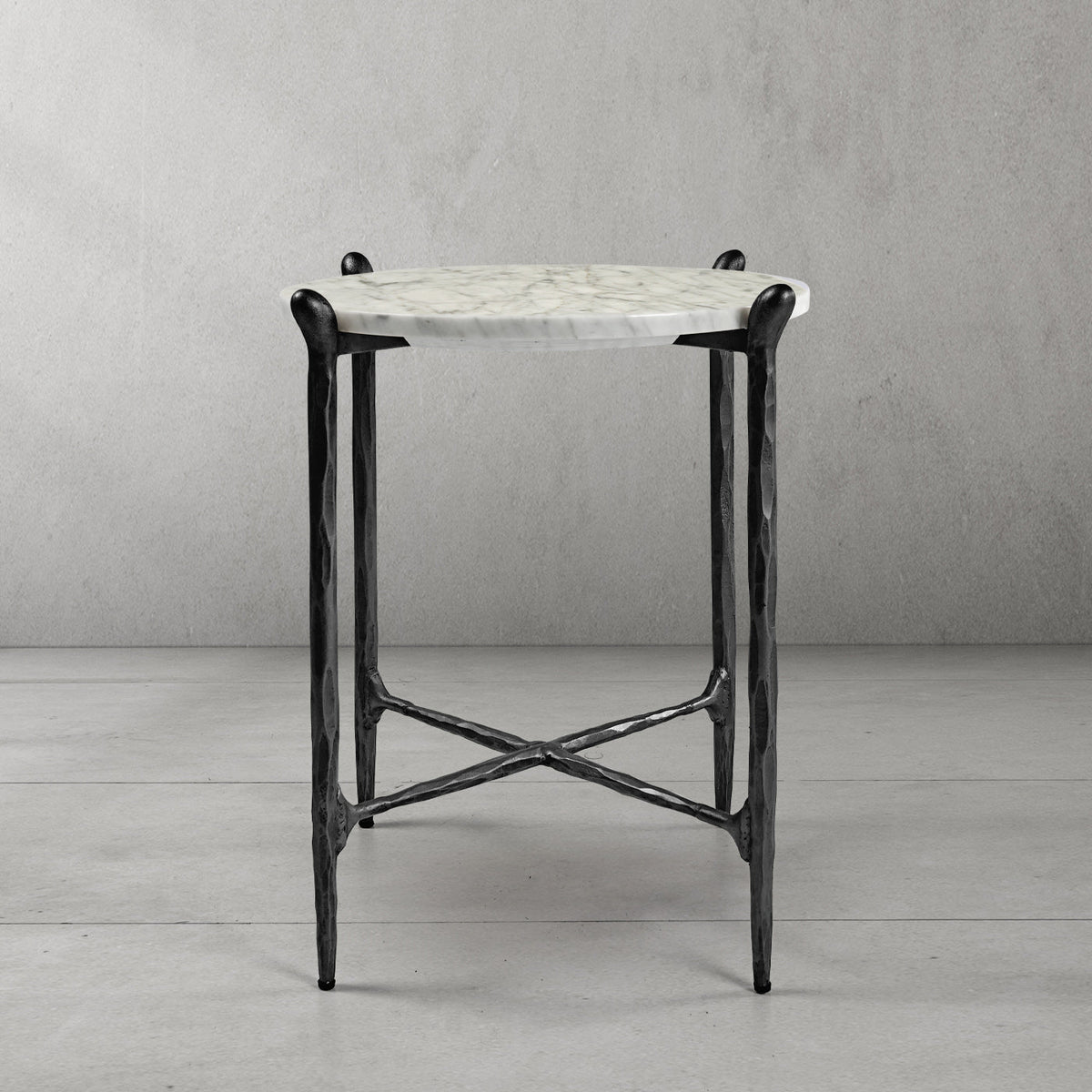 Thaddeus Round  Horn Marble Coffee Table & Side Table