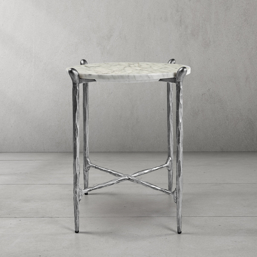 Thaddeus Round  Horn Marble Coffee Table & Side Table