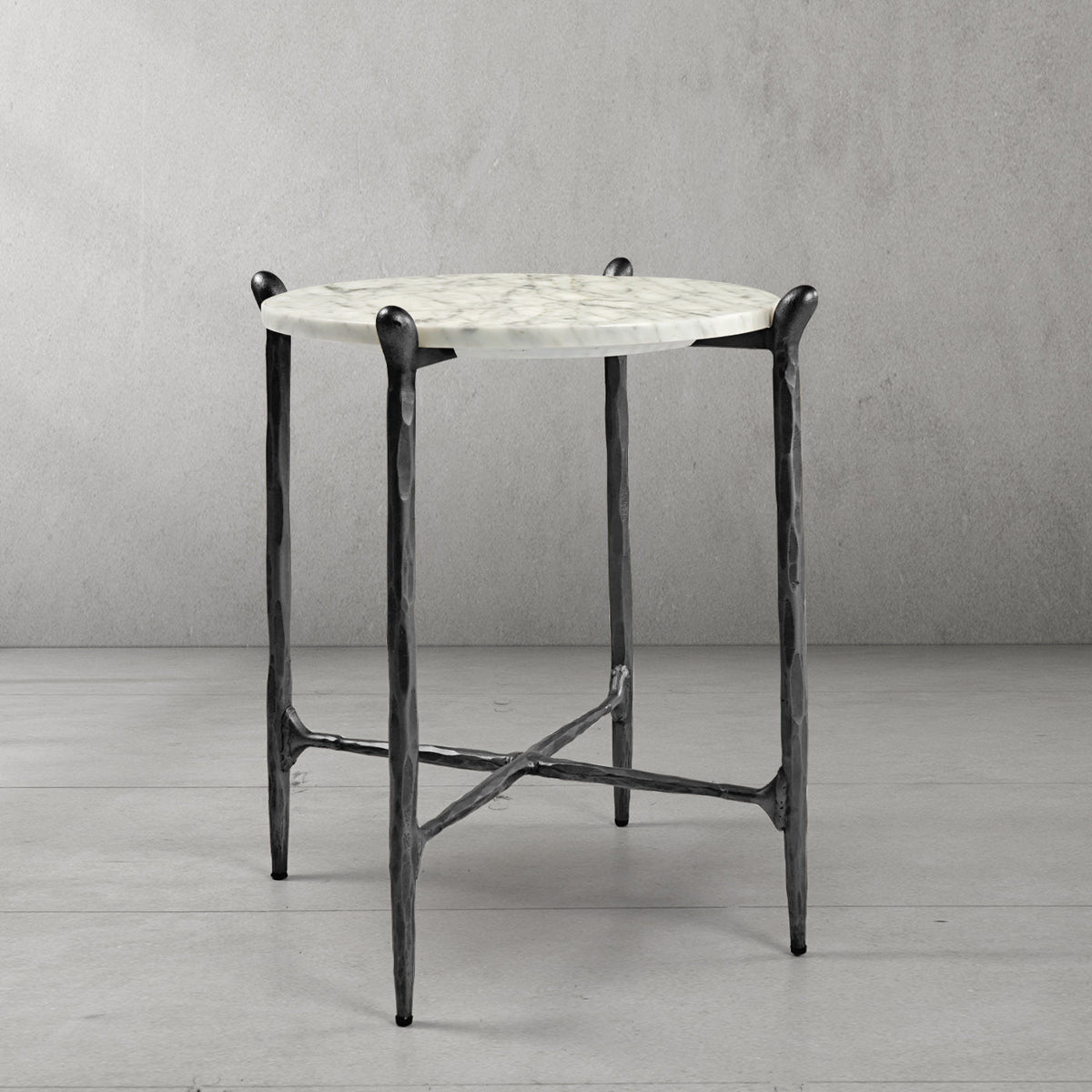 Thaddeus Round  Horn Marble Coffee Table & Side Table
