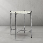Thaddeus Round  Horn Marble Coffee Table & Side Table