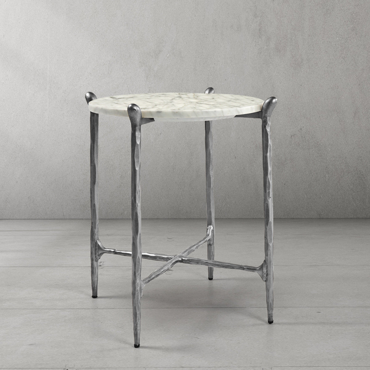 Thaddeus Round  Horn Marble Coffee Table & Side Table